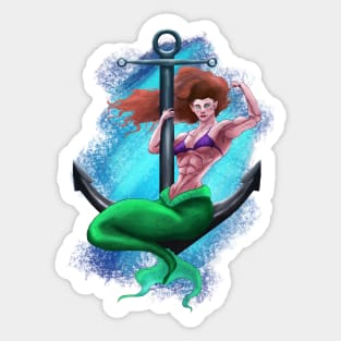 Muscle mermaid Sticker